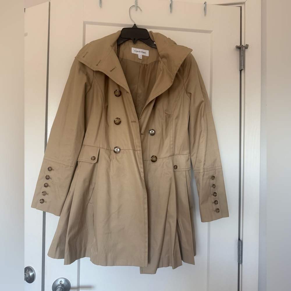Calvin Klein Women's Tan Trench Rain Coat